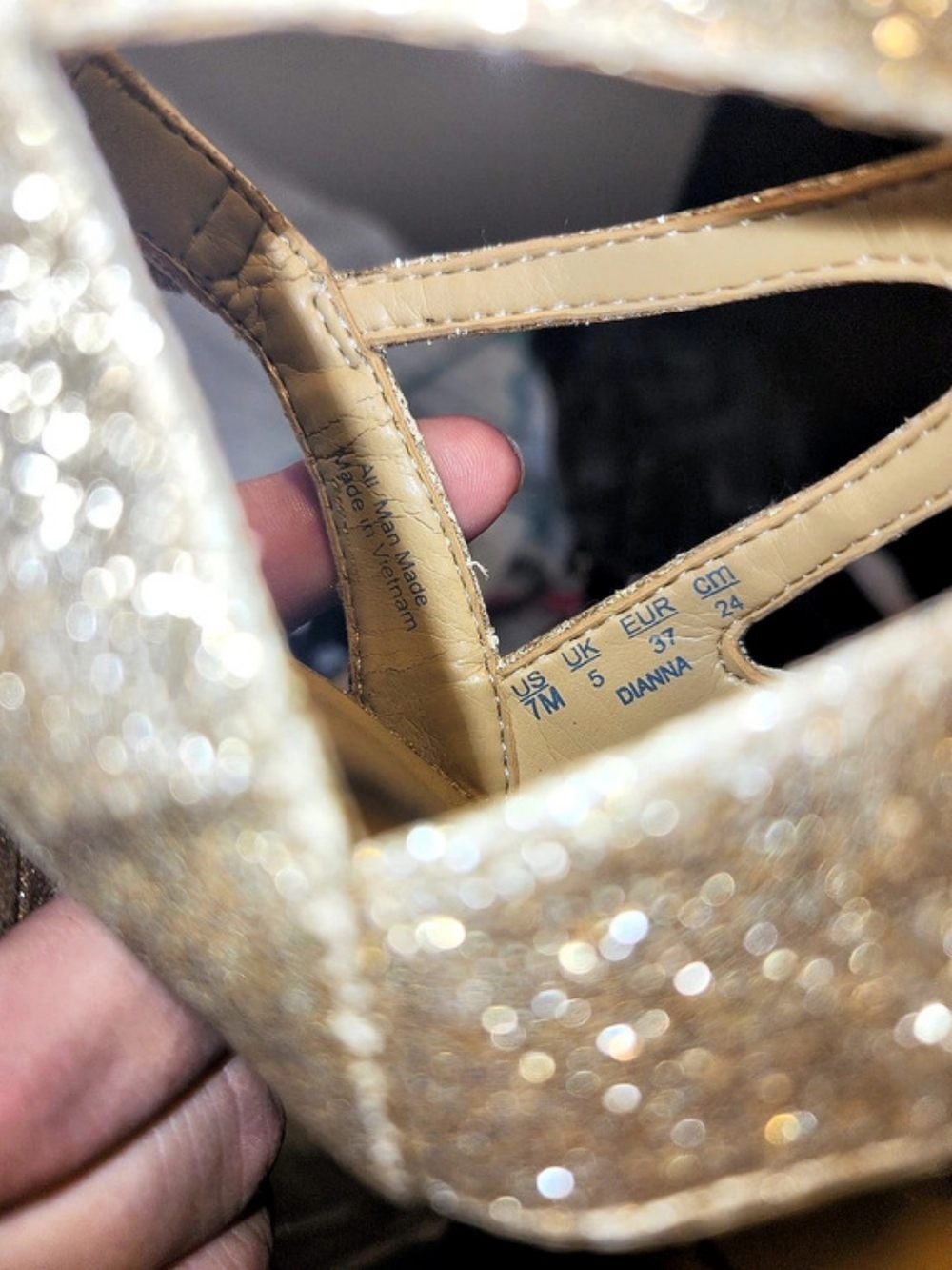 NATURALIZER Glitter Strappy Heels in Gold US 7 - Picture 7 of 12